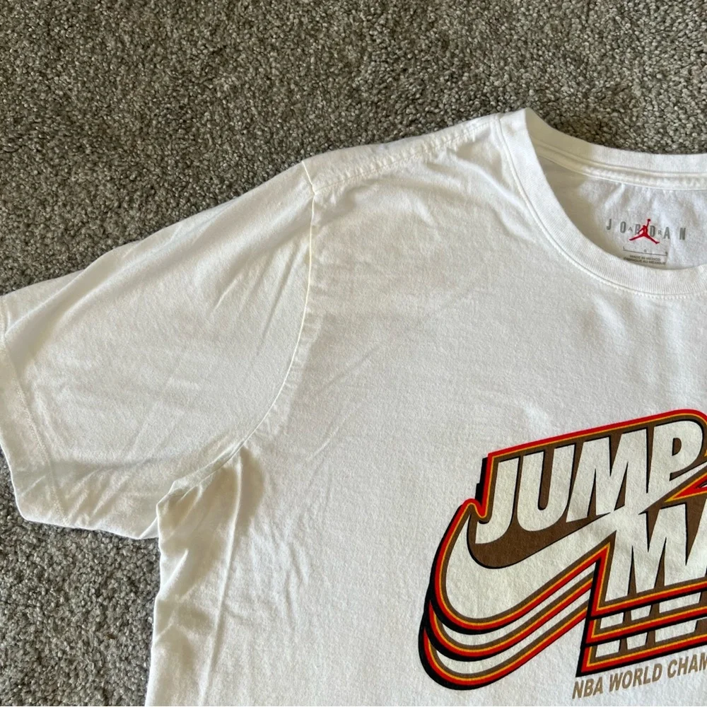 Air jordan shirt mens large white red jump man nike logo‎ swoosh streetwear